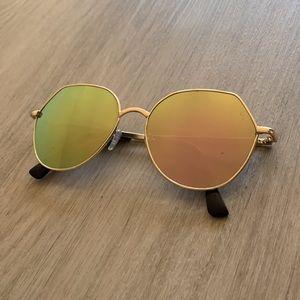 Metal frame mirror lens sunglasses